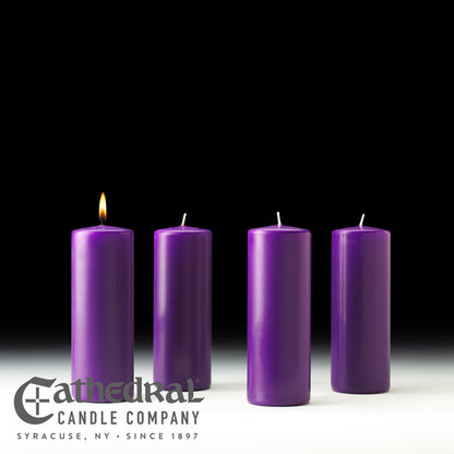 Stearine Pillar Church Advent Candle Sets (3x8)