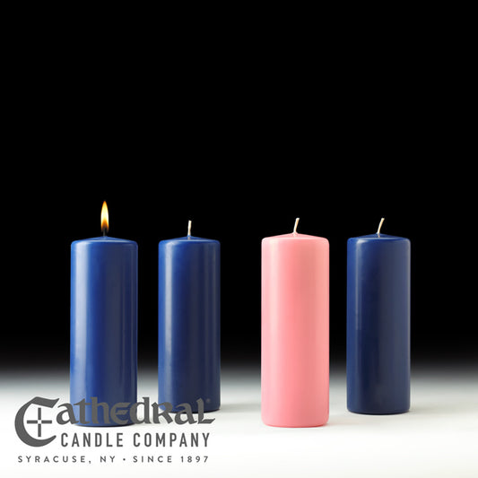 Stearine Pillar Church Advent Candle Sets (3x8)