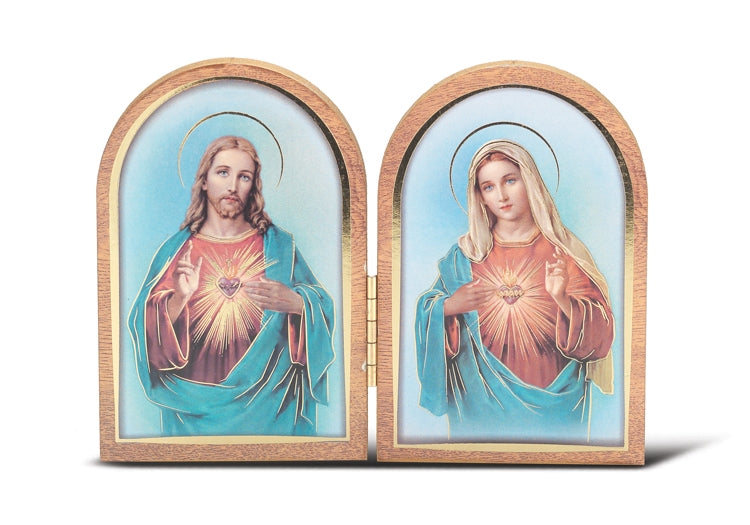 Sacred Heart of Jesus and Immaculate Heart of Mary Standing Plaque
