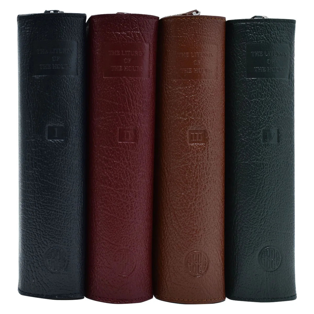Fundas de cuero con cremallera para la Liturgia de las Horas, multicolor (Juego de 4)