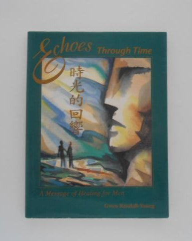 Book cover of 'Echoes Through Time' with artistic depiction of faces and text on a green background.