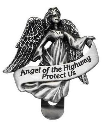 Guardian Angel Auto Visor Clip: Angel of the Highway Protect Us