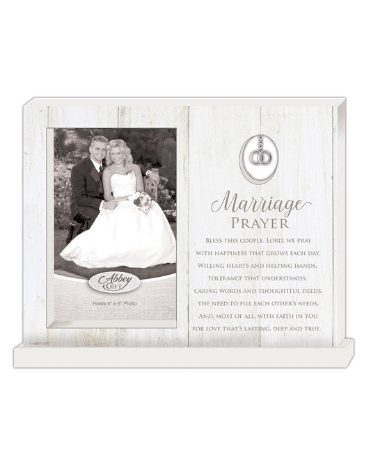 Standing Marriage Prayer Photo Frame with Charm 9.5x7.5"
