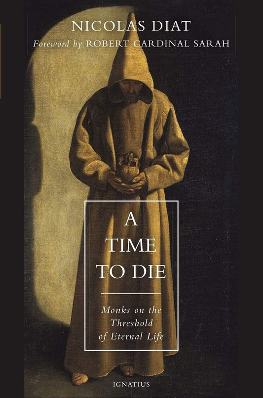 Book cover of 'A Time to Die' with a monk in a hooded robe on a dark background