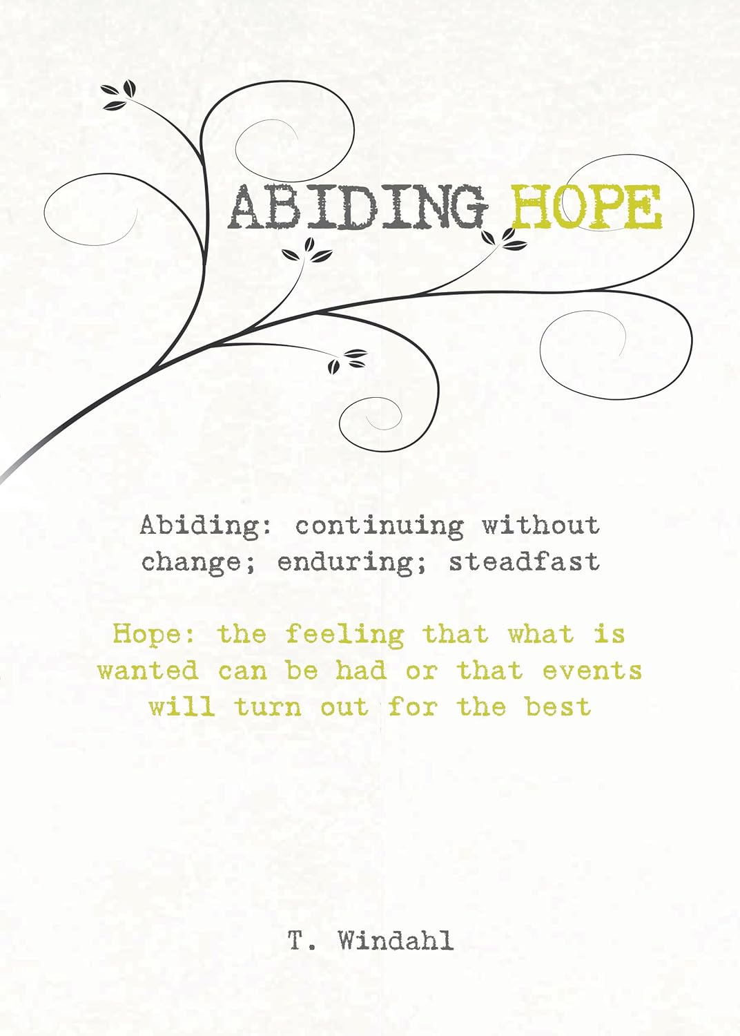 Definition of 'Abiding' and 'Hope' with decorative elements on a white background
