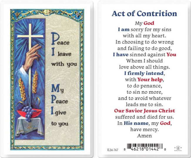 Act of Contrition Laminated Holy Card