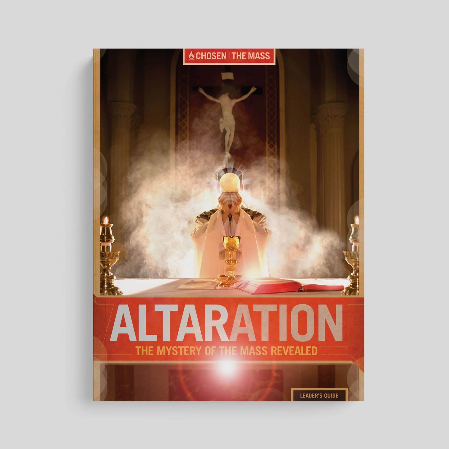 Book cover of 'Alteration: The Mystery of the Mass Revealed' with a religious scene on a gray background