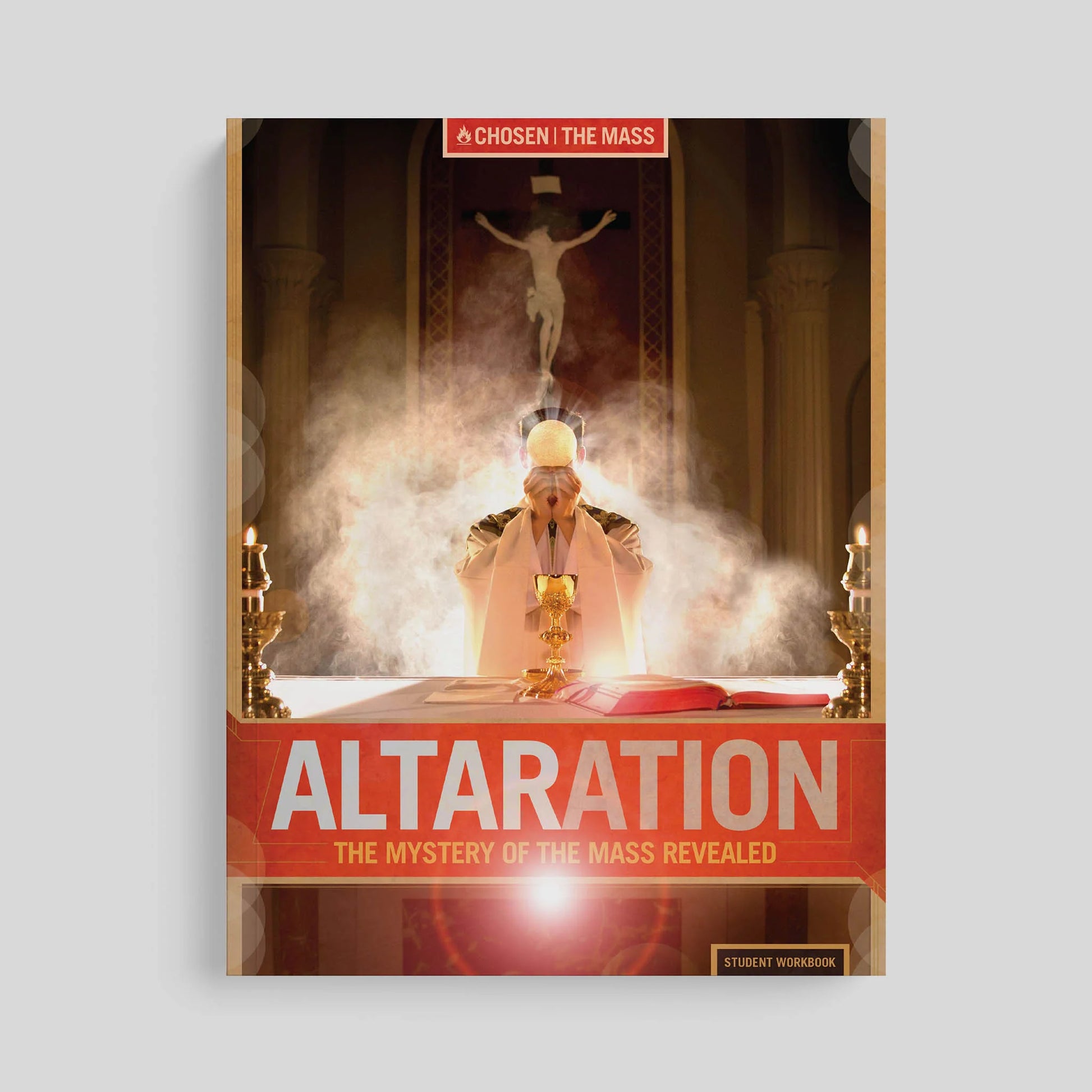 Book cover of 'Alteration' with religious imagery on a gray background