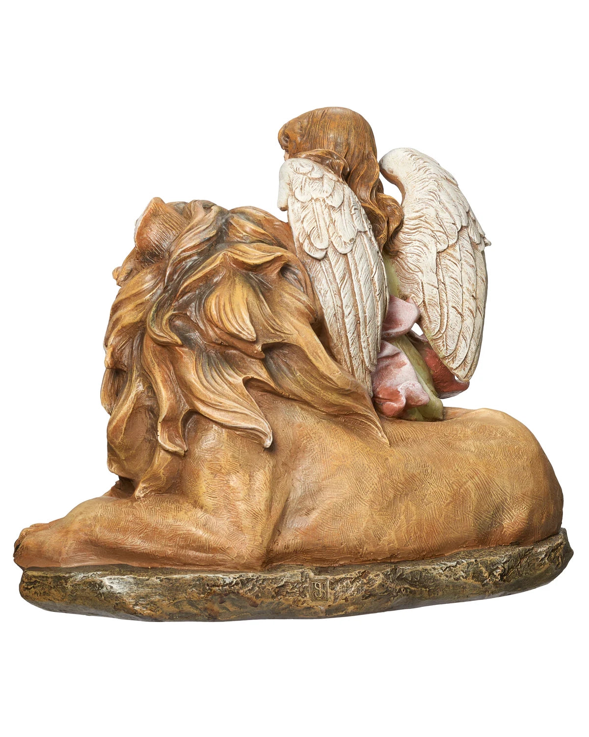 Angel with Lion And Lamb Statue 11.5"