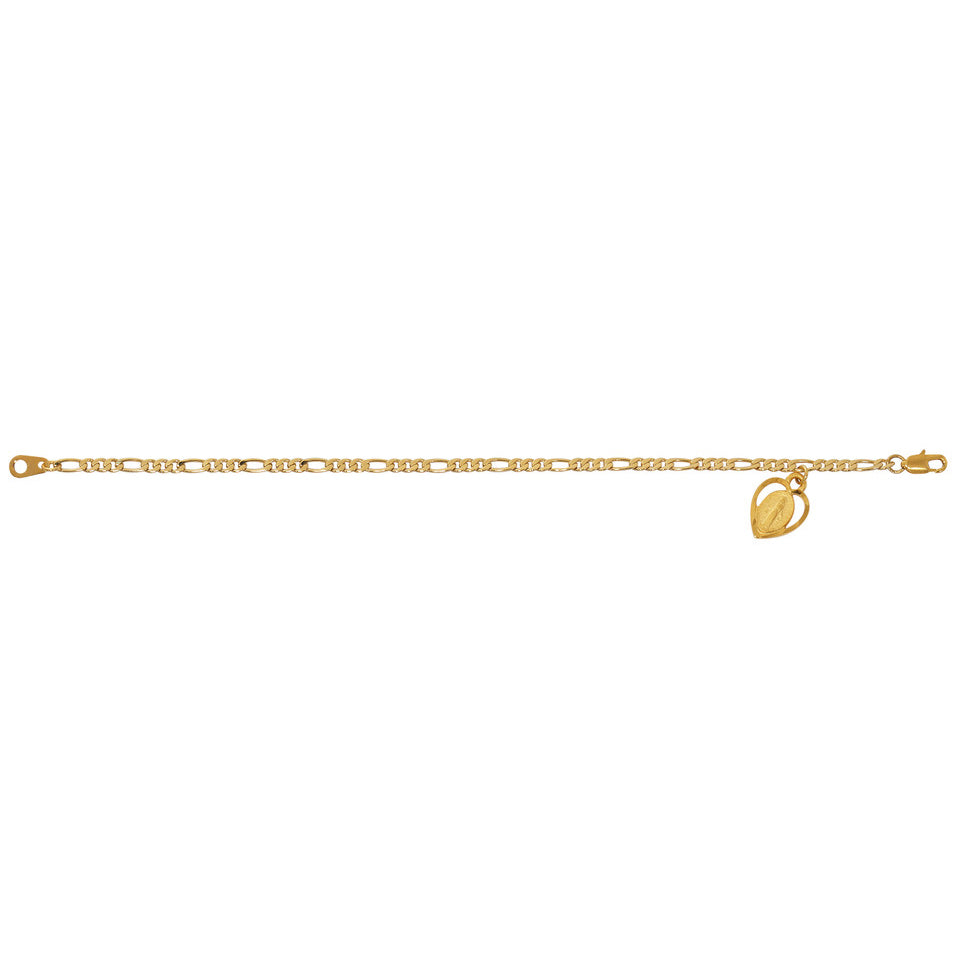 Bracelet Miraculeux chaîne Figaro ton or