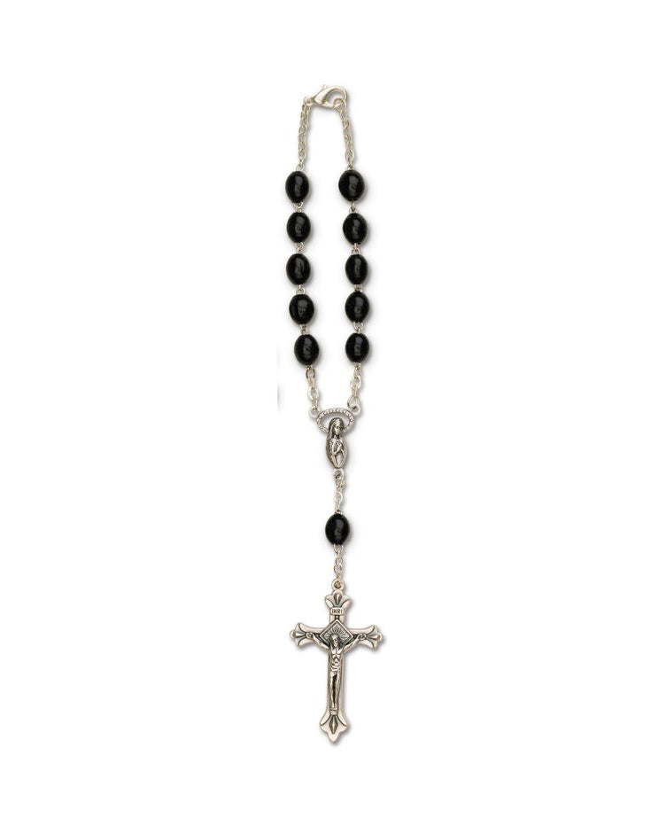 Black Wood Auto Rosary