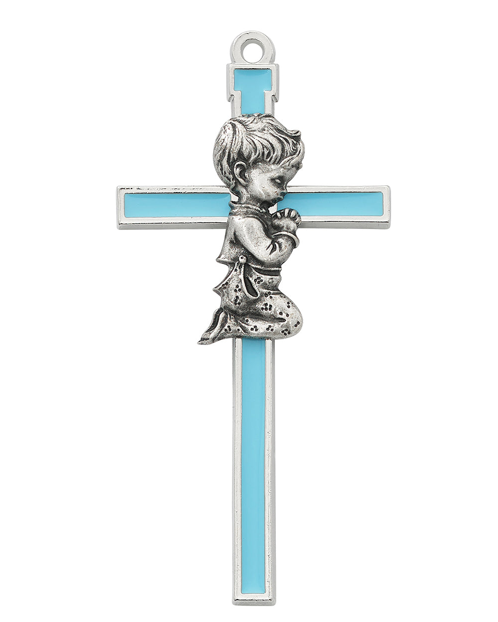 Cross with angel figure on a white background