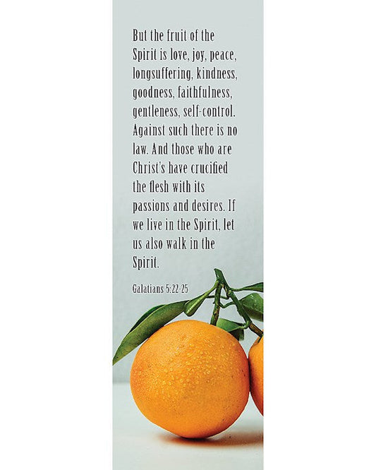 Oranges with a biblical verse on a light blue background
