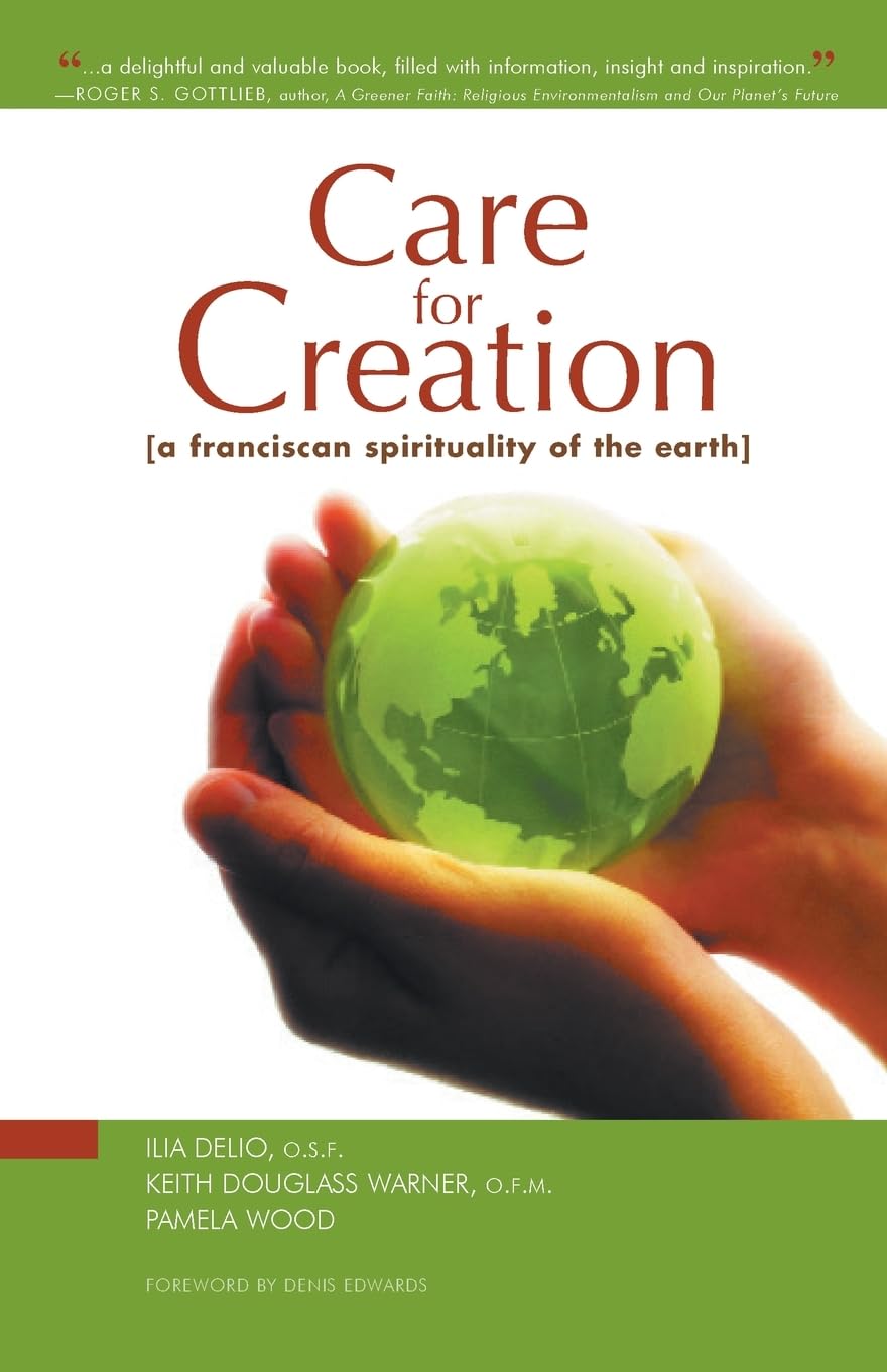 Book cover of 'Care for Creation' with hands holding a green globe.