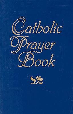 Blue cover of a Catholic Prayer Book with gold text