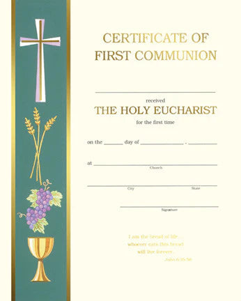 Banner Collection: Communion Certificate