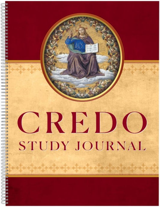 Credo Study Journal with artistic cover design on a red background