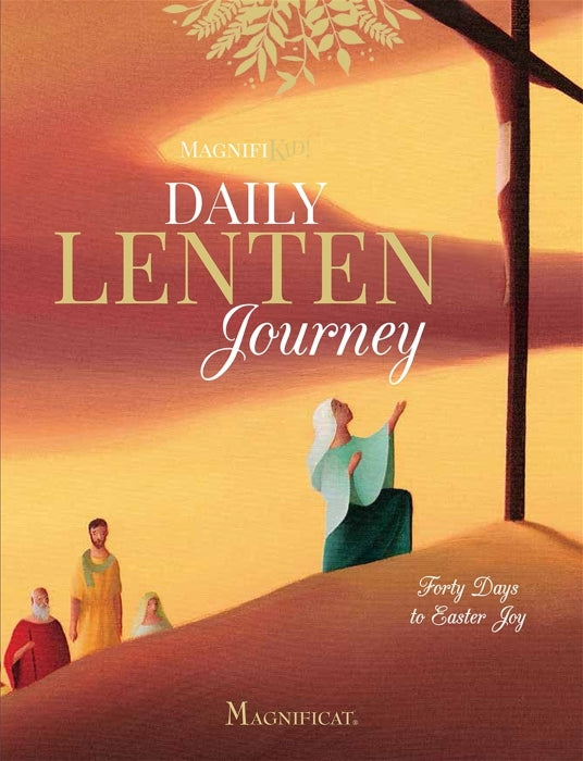 Book cover of 'Daily Lenten Journey' with a religious illustration and text.