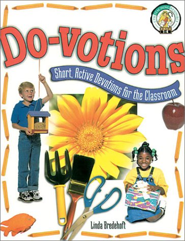 Book cover of 'Do-votions' with children and educational items on a white background