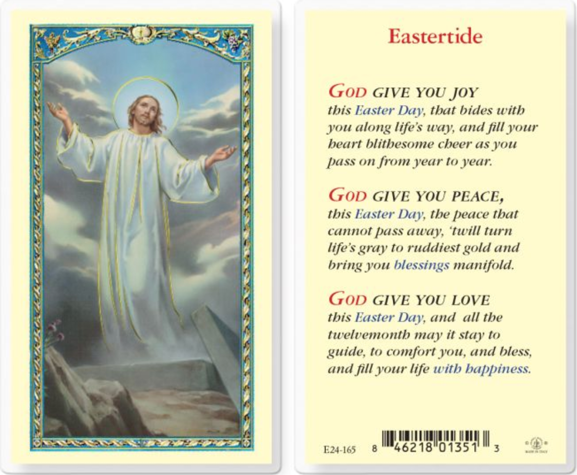 Eastertide Resurrection Laminated Holy Card