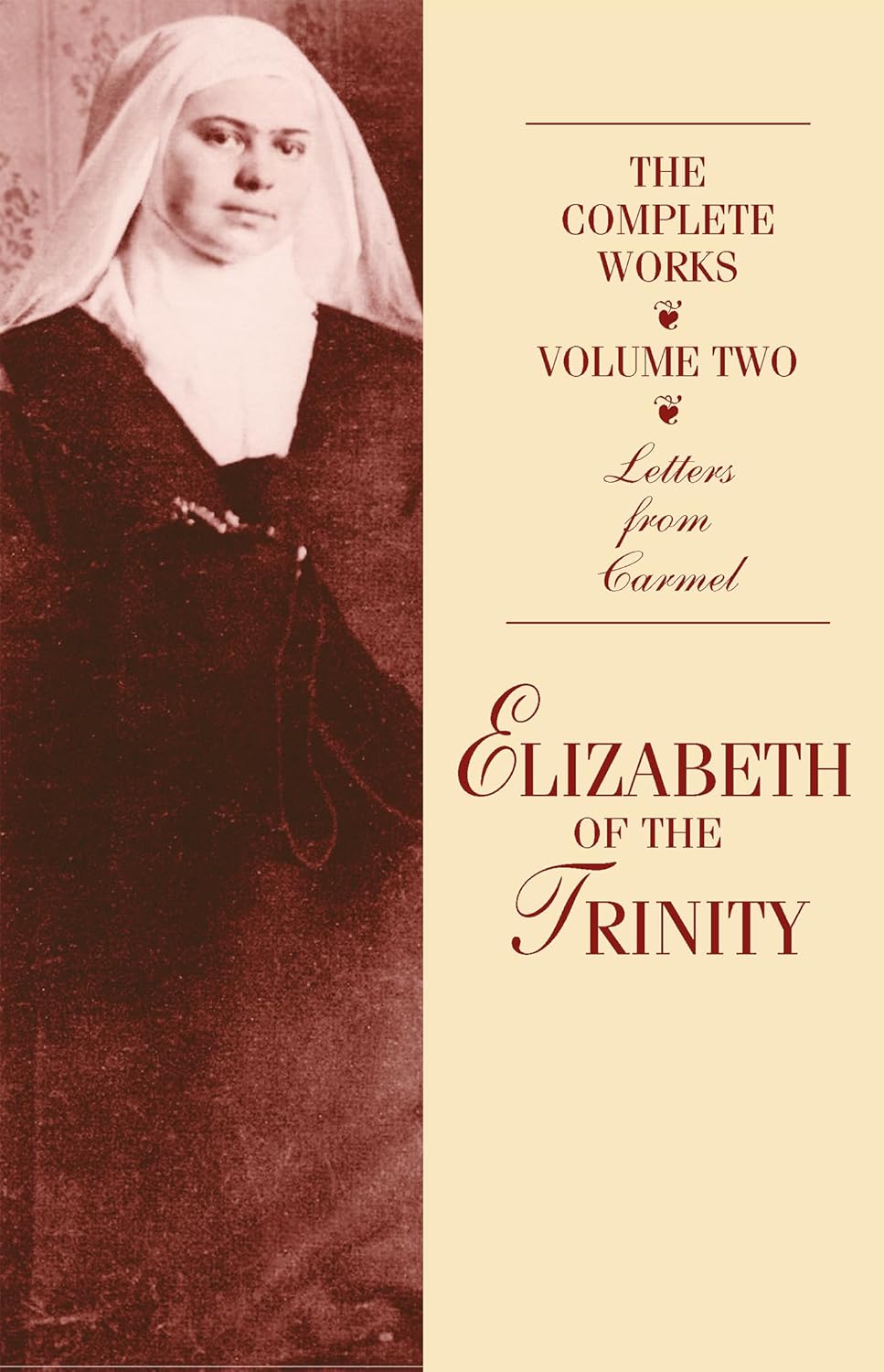 Book cover of 'The Complete Works Volume Two' by Elizabeth of the Trinity, featuring a portrait on the left and text on the right.