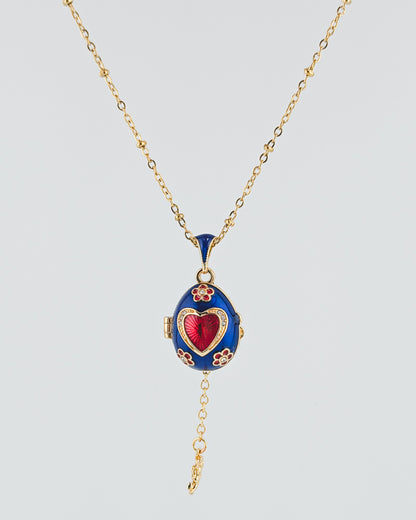 Collar con colgante de huevo estilo Fabergé, Corazón