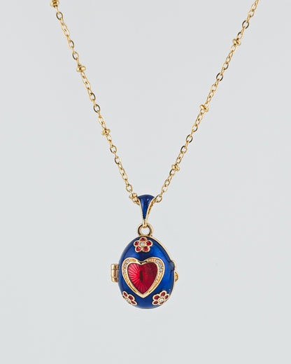 Collar con colgante de huevo estilo Fabergé, Corazón