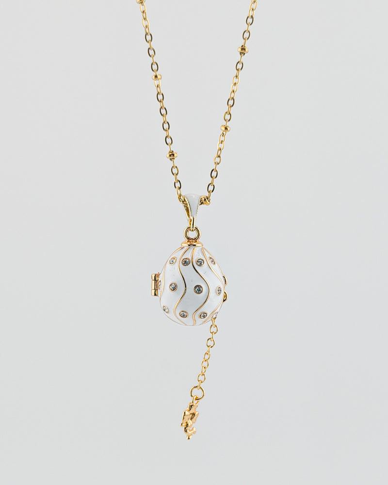 Collar con Colgante Huevo Estilo Fabergé, Ondulado