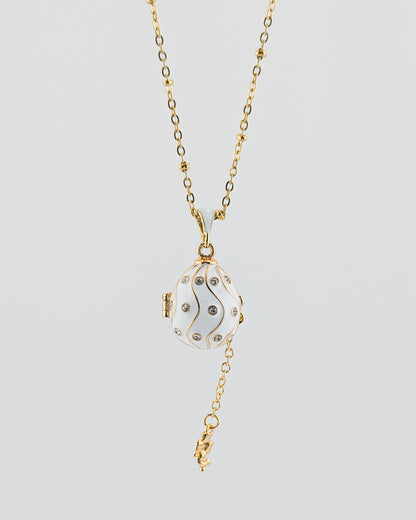 Collar con Colgante Huevo Estilo Fabergé, Ondulado