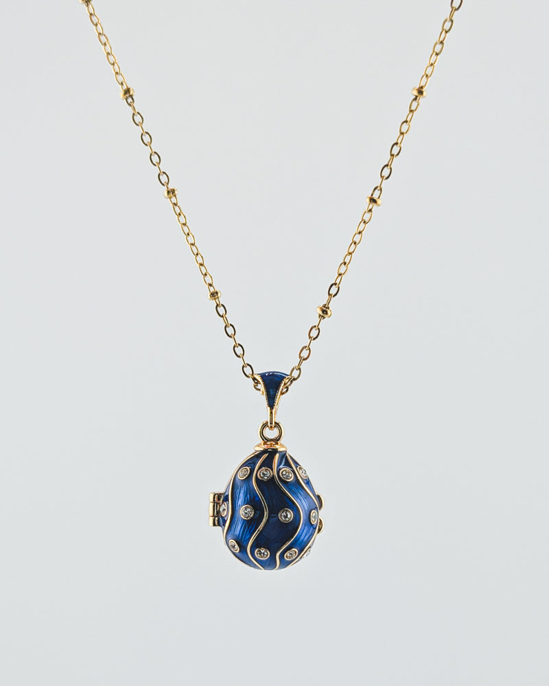Collar con Colgante Huevo Estilo Fabergé, Ondulado
