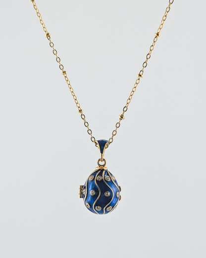 Collar con Colgante Huevo Estilo Fabergé, Ondulado