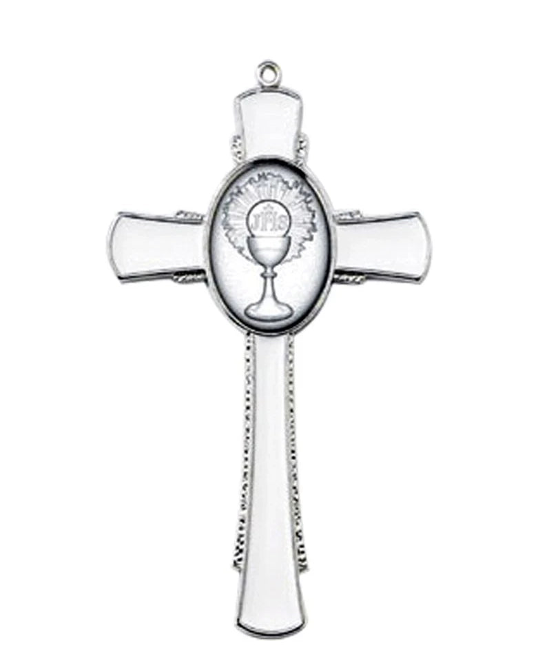 White Enamel First Communion Wall Cross 4.5"