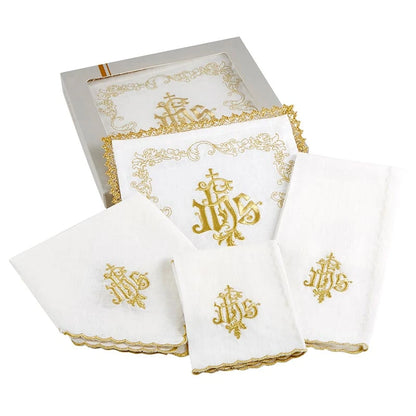 Gold and White IHS Altar Linen Gift Set