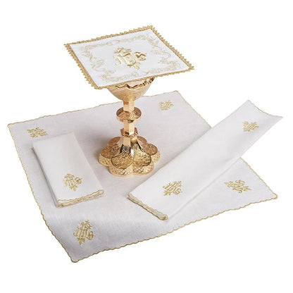 Gold and White IHS Altar Linen Gift Set