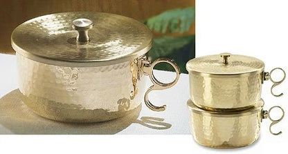Ciborios de latón apilables con tapa 5" (300 Hostias)