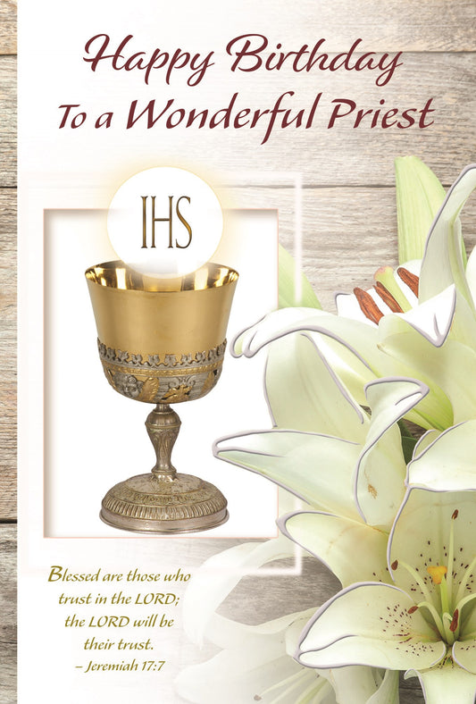 Greeting Card - Happy Birthday to a Wonderful Priest