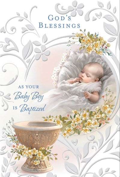 Greeting Card - God's Blessings Baptism for Boy (1 John 3:2)
