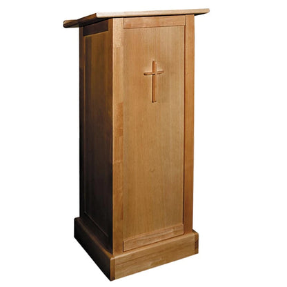 Solid Wood Full Lectern with Shelf