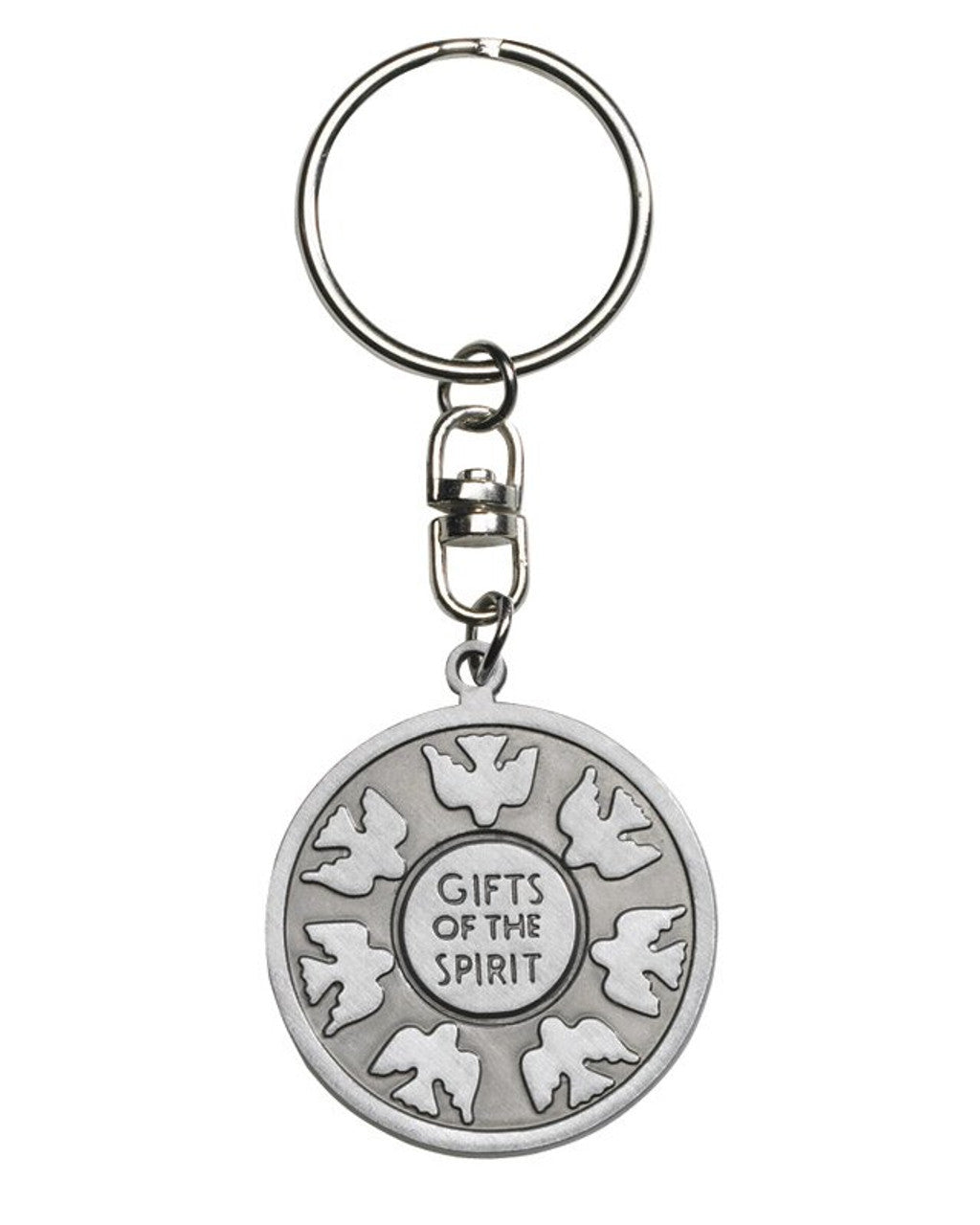 Keychain with 'Gifts of the Spirit' design on a white background