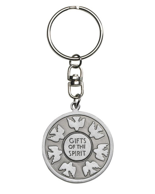 Keychain with 'Gifts of the Spirit' design on a white background