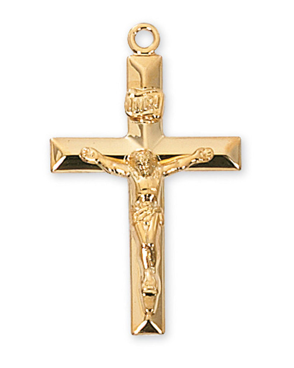Gold-Over-Sterling Silver Crucifix Pendant 1.25"