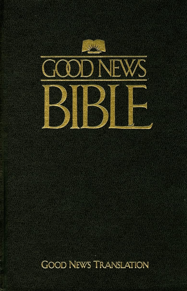 Black Bible with gold text and design on a black background