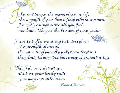 Poem by Howard Thurman with decorative elements on a light background