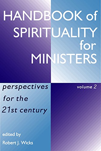 Book cover of 'Handbook of Spirituality for Ministers' with a blue and purple gradient.