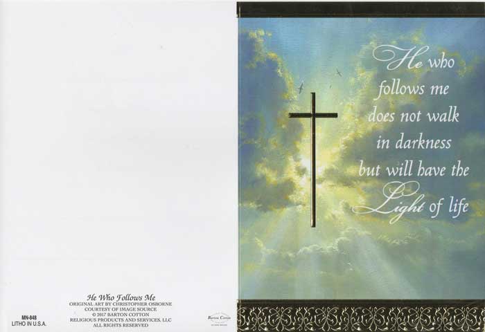 "He Who Follows Me" Memorial Mass Card (Box of 100)