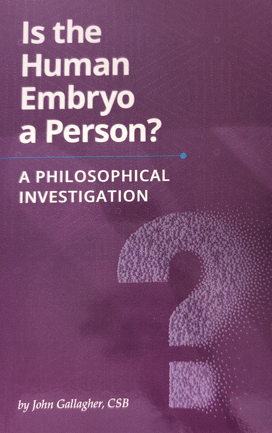 Book cover of 'Is the Human Embryo a Person?' with text and number two on a purple background