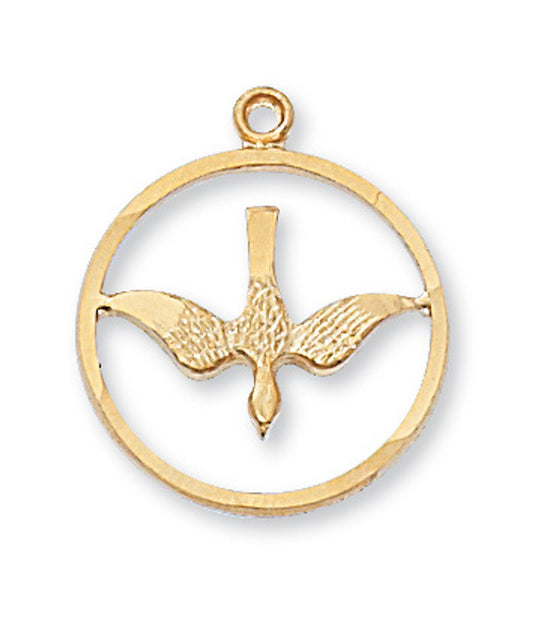 Gold Over Sterling Silver Holy Spirit Medal
