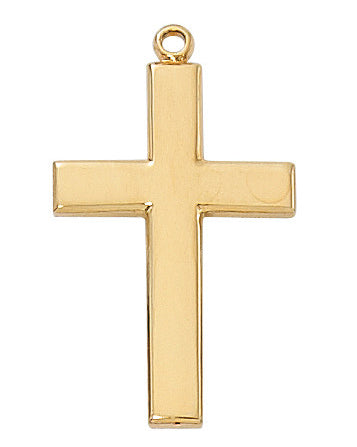 Classic Gold Cross Pendant Necklace 1-13/16"