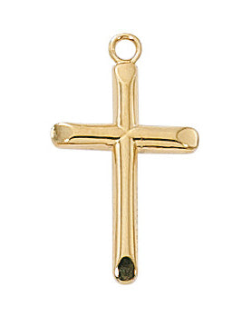 Classic Gold Cross Pendant Necklace 13/16"