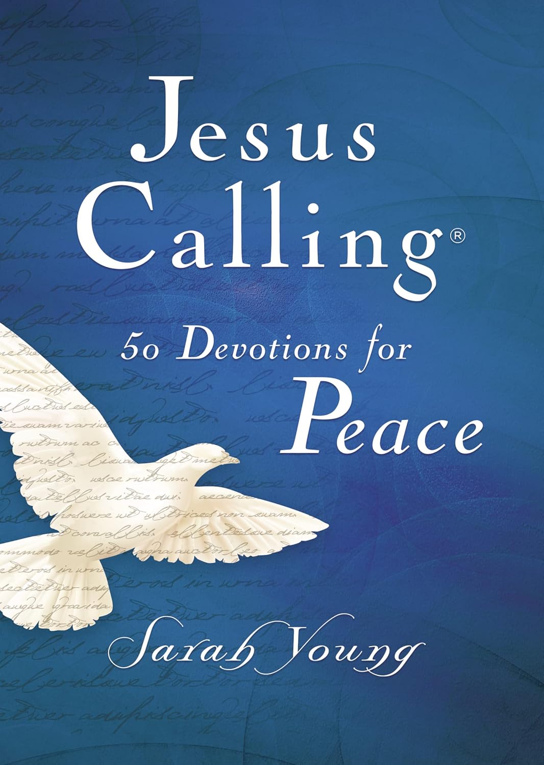 Book cover of 'Jesus Calling: 50 Devotions for Peace' with a dove on a blue background